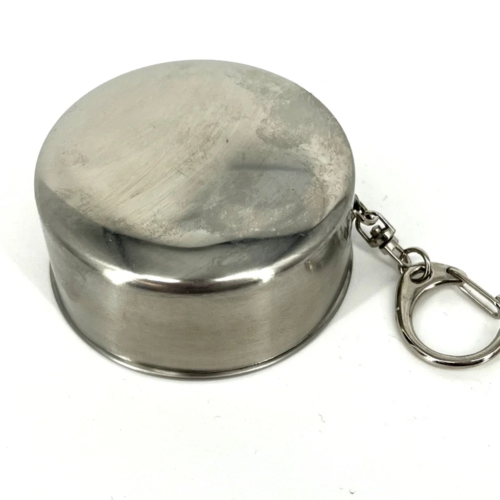 Stainless Steel Collapsible Cup Portable Travel Folding Telescopic Keychain